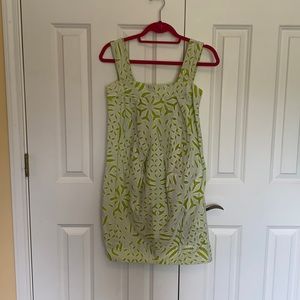 Diane von Furstenberg white and green dress
